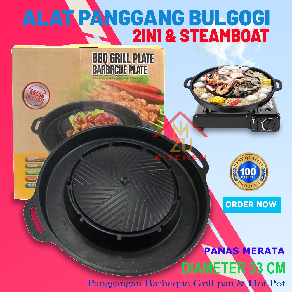 KING BULGOGI PAN 2 IN 1 GM Panci pemanggang dan shabu steamboat pan BBQ multifungsi GRILLED alat panggang hotpot yakiniku steam boat wajan panggangan serbaguna