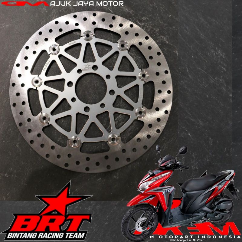 BRT SUPER DISC BRAKE VARIO 125 OLD TECHNO  PIRINGAN CAKRAM KVB LEBAR 4 HOLE LUBANG 4 260MM + BRAKET 
