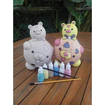 Jual Mainan Edukatif Mewarnai Celengan Keramik Anjing Lucu