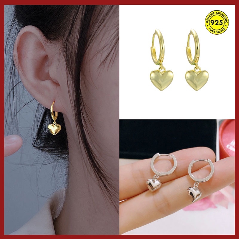 Anting Tusuk Sterling Silver 925 Model Hati Untuk Wanita