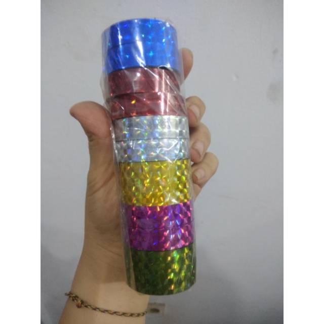 

Isolasi solatip warna hologram tebal per biji