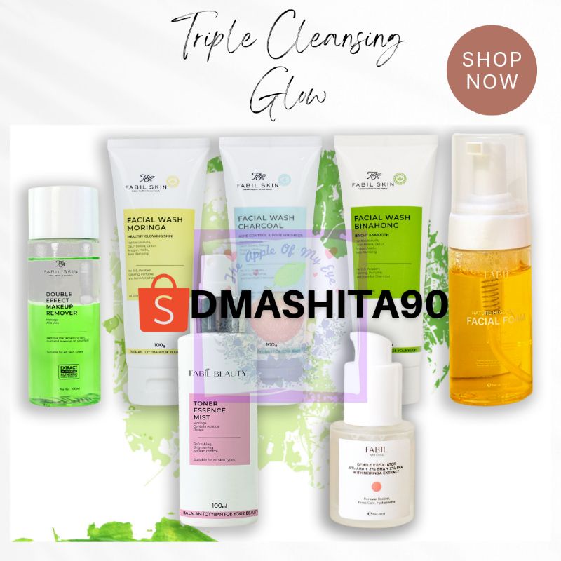 Paket Fabil Triple Cleansing Glow Fabil exfoliator Fabil makeup remover fabil toner fabil facial was