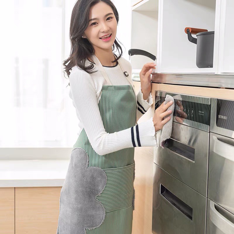 Celemek  Dapur Anti Air Minyak bisa Lap Tangan Bahan PREMIUM /  Celemek Anti Minyak Air / Apron Masak Anti Minyak