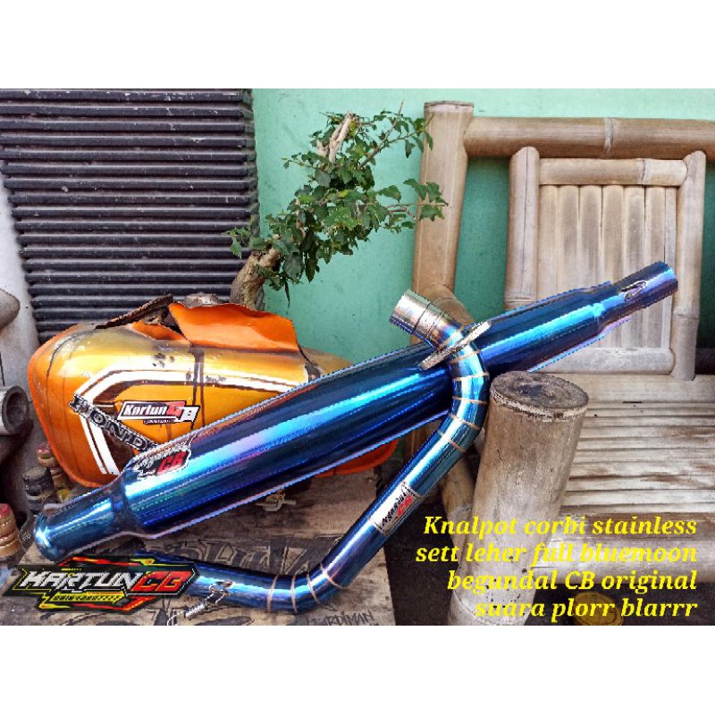 knalpot corbi begundal CB stainless full press sett leher full bluemoon suara plorr blarrrr