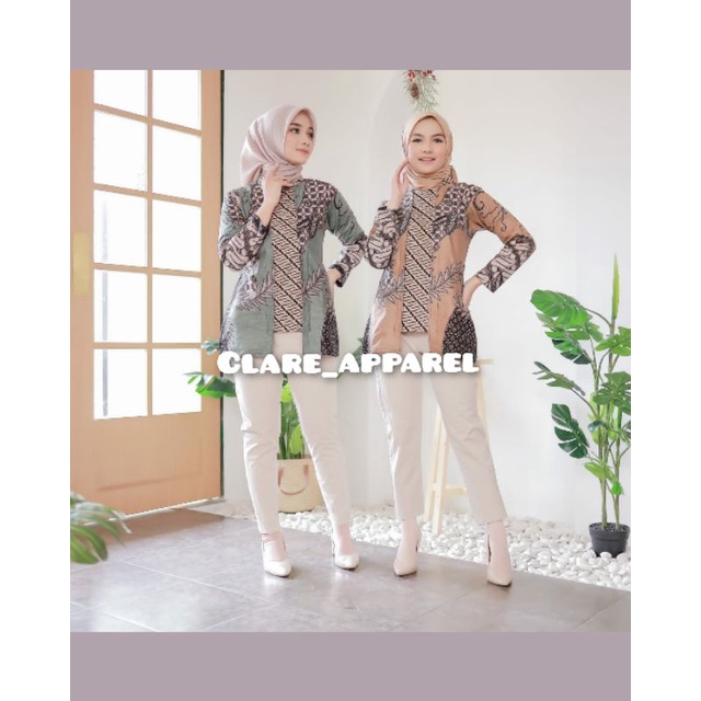 Batik Wanita Blouse Batik Wanita Lengan Panjang Batik Kerja Lengan Panjang