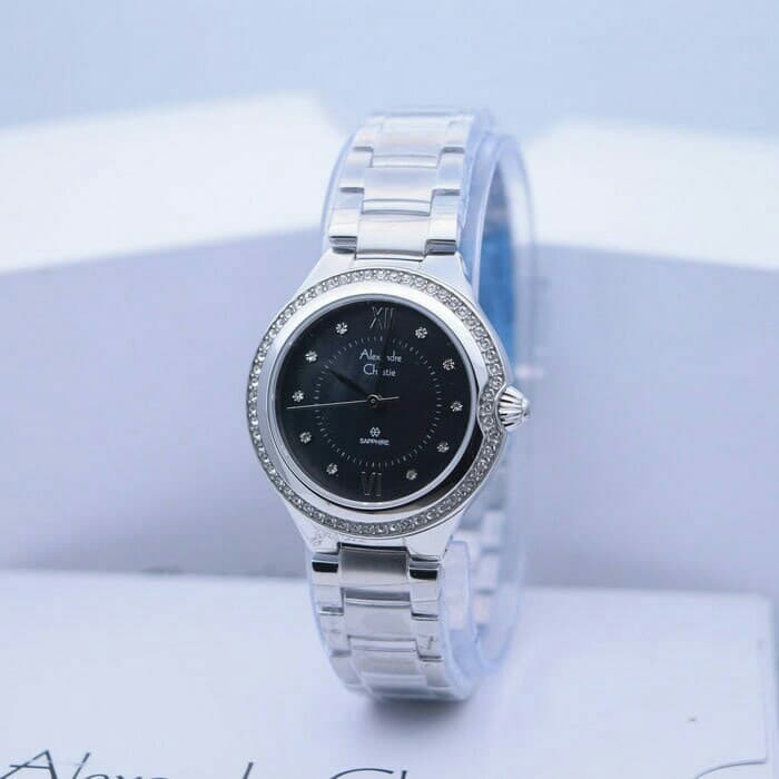 JAM TANGAN WANITA ALEXANDRE CHRISTIE AC 2665 SILVER BLACK ORIGINAL GARANSI RESMI 1 TAHUN