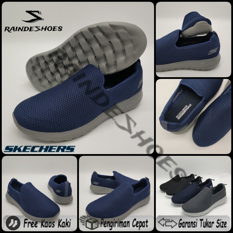 Sepatu Skechers / Sketcher / Skecher Pria / Skechers Gowalk Max - Wide Navy