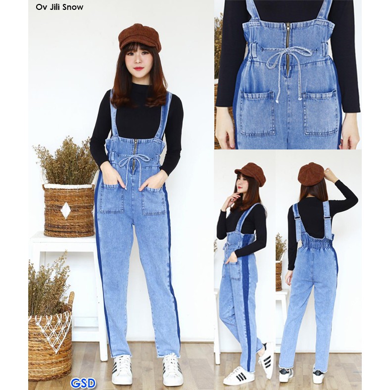 Ov Jili Snow jumpsuit jeans wanita  baju  kodok  wanita  murah 