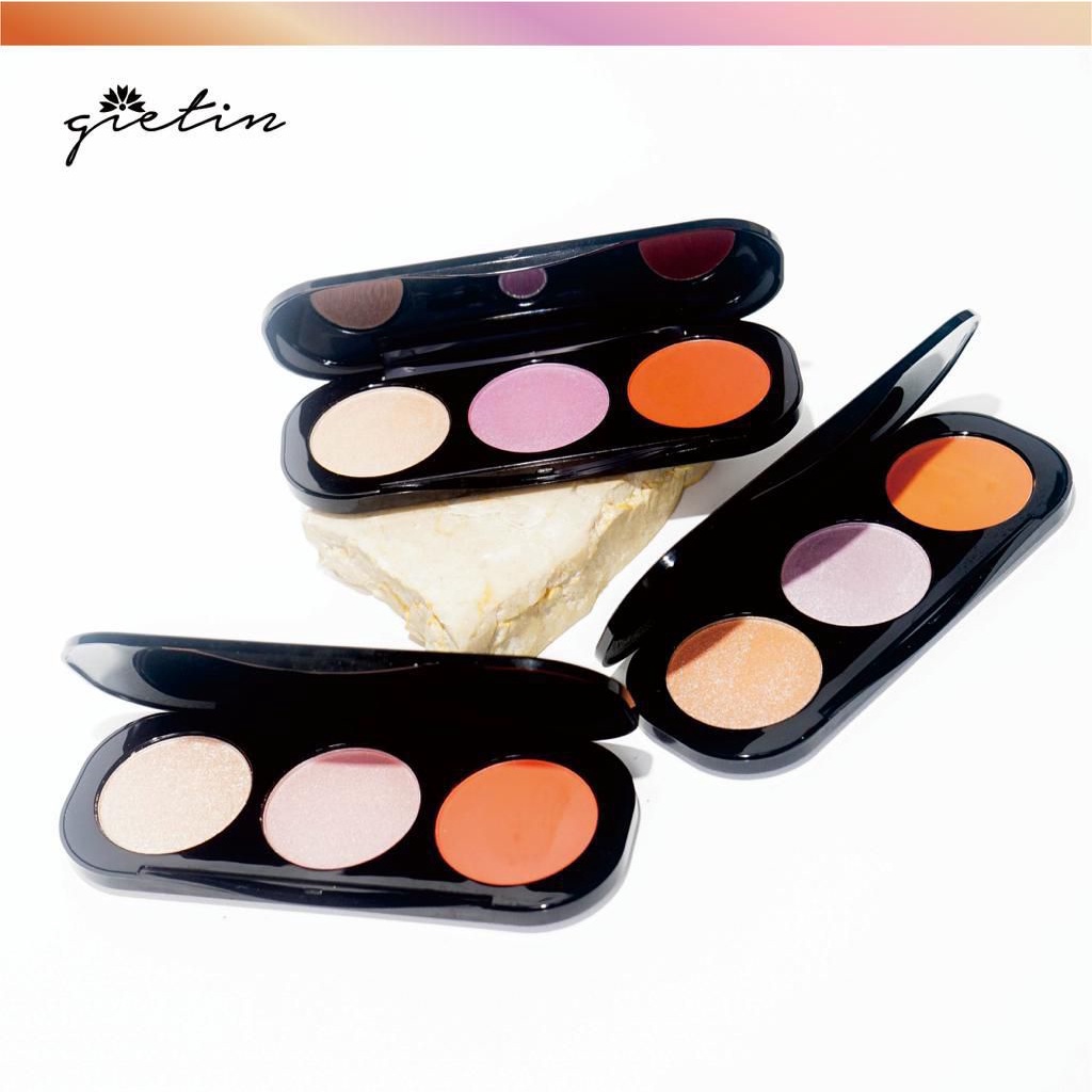 ASK GIETIN 3 COLORS DAZZLING BLUSH ON AND HIGHLIGHTER PALLETE FACE HIGHLIGHTER POWDER BPOM GT07