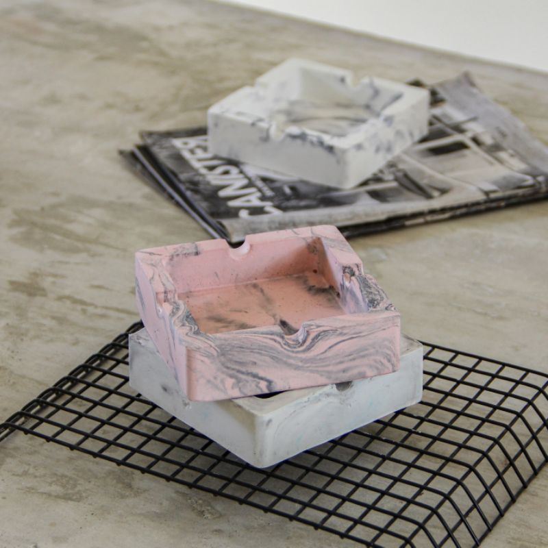 ASBAK KOTAK MOTIF / ASBAK KOTAK AESTETIK / ASBAK KOTAK CONCRETE /KERAJINAN ASBAK