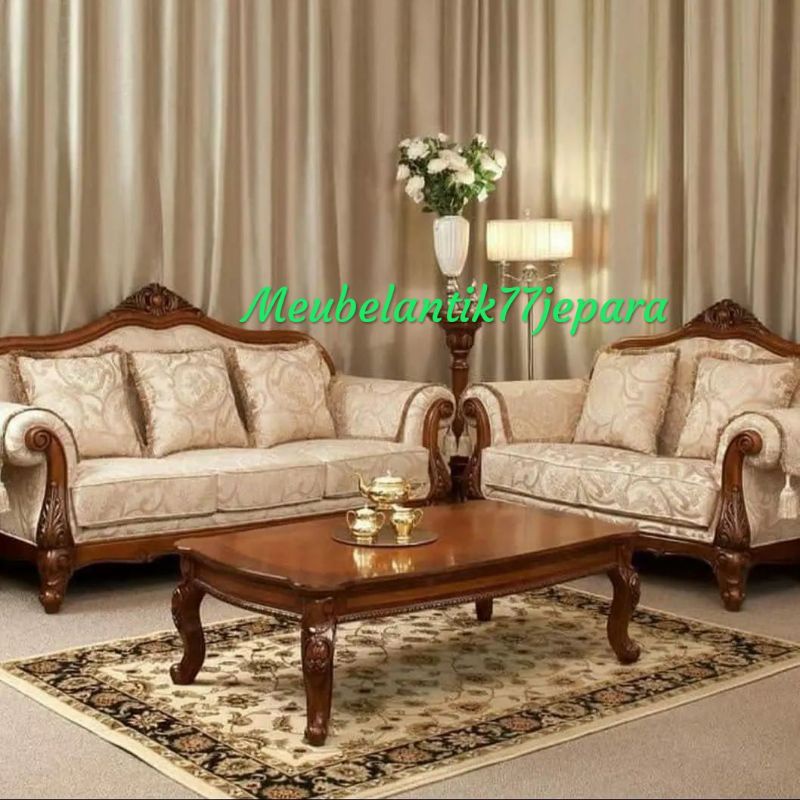 sofa tamu jepara model clasik mewah