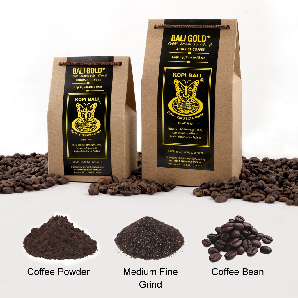 

Kopi Bali Gold Kemasan Bag Cap Kupu Kupu Bola Dunia 100gr | 200gr