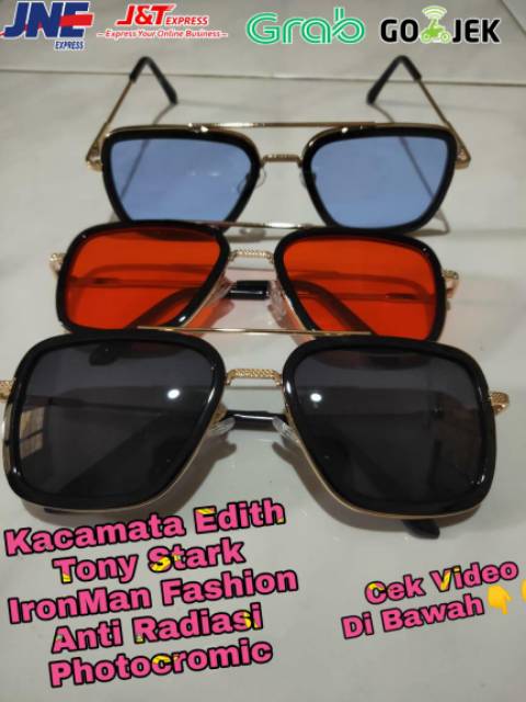 Kacamata Edith Tony stark iron man Anti Radiasi