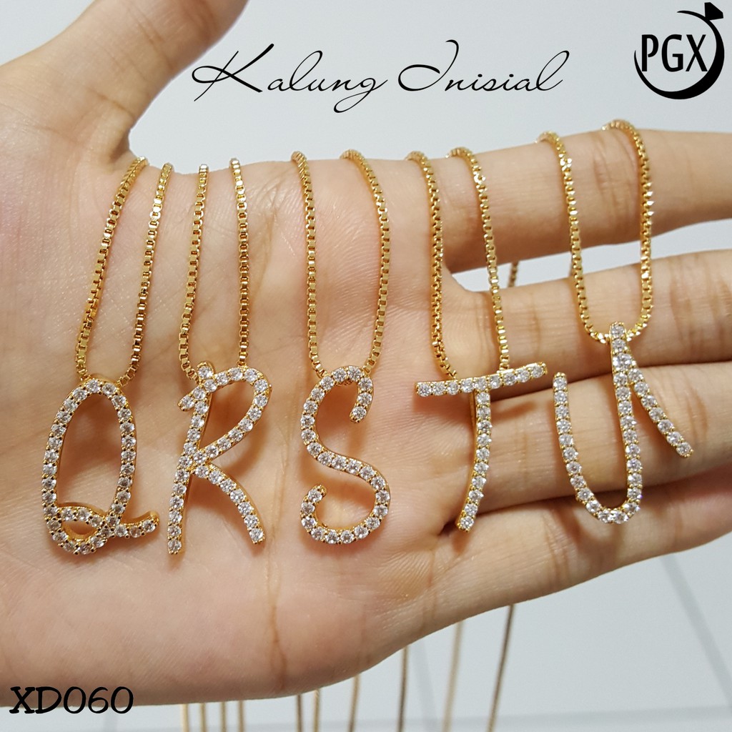 PGX Kalung Wanita Huruf Inisial Nama Xuping Aksesoris Fashion Perhiasan Lapis Emas - XD060