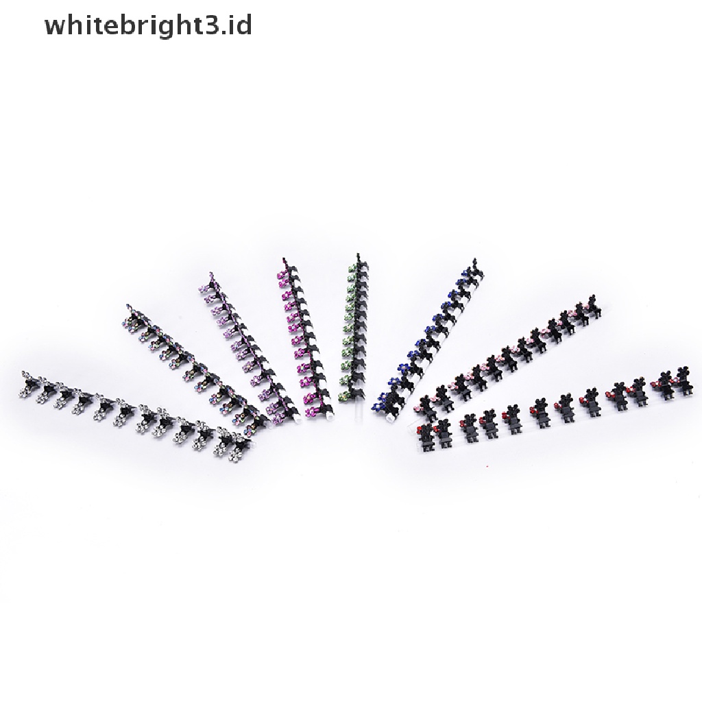 (whitebright3.id) 12pcs / Set Jepit Rambut Cakar Bentuk Bunga Aksen Kristal Untuk Aksesoris Bayi / Anak Perempuan