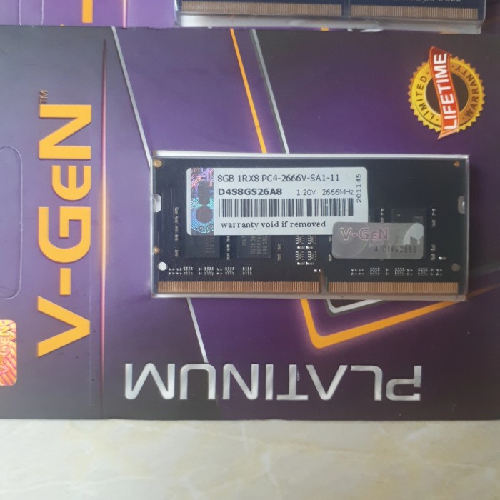 {laptopstore} sodim ddr4 8gb 2133 2400 2666mhz vgen platinum Berkualitas