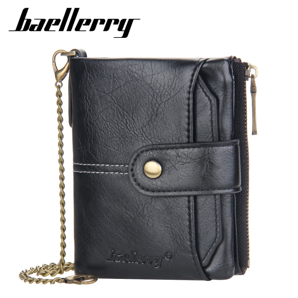 ORIGINAL BAELLERRY D3231 DOMPET LIPAT DENGAN RANTAI ANTI COPET KULIT PU