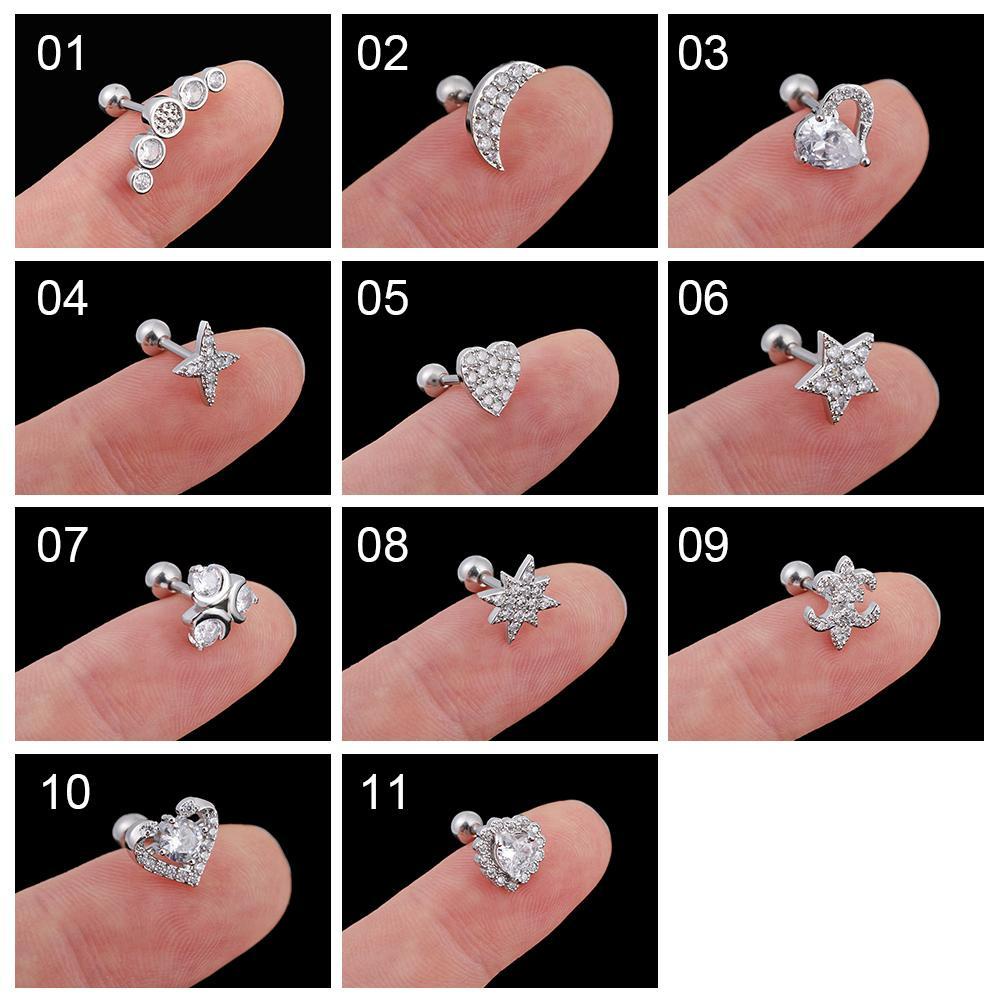 Solighter Tragus Cartilage Piercing Steel Aksesoris Ears Stud Helix Anting Tulang Telinga