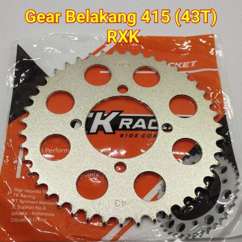 TK Racing Gear Belakang 415 RXK RX King New Fizr Vega R New Jupiter Z New MX 31T 32T 33T 34T 35T 36T 37T 38T 39T 40T 41T 42T 43T 44T 45T-43T 415