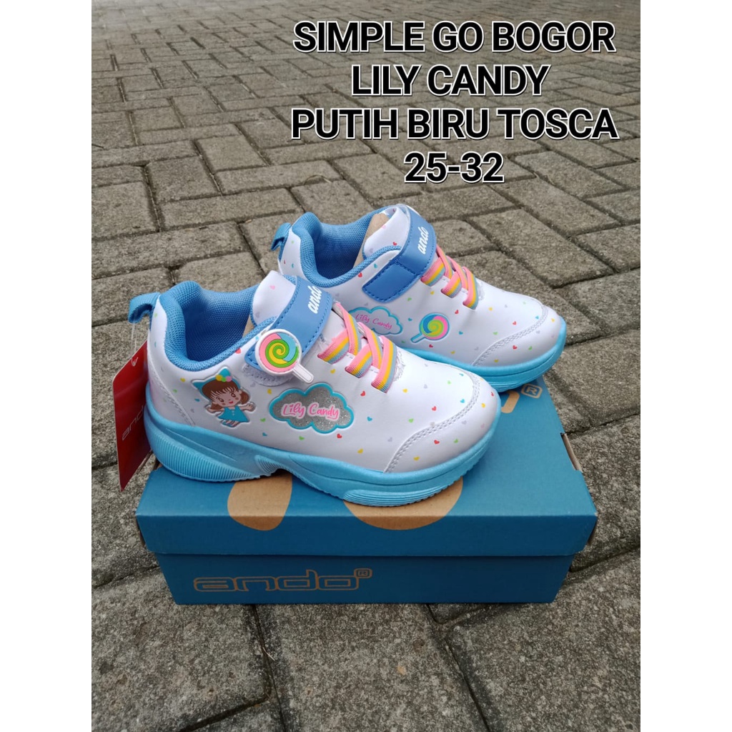 SEPATU ANAK PEREMPUAN TK SD SNEAKERS ANDO VELCRO LILY CANDY AND SMALL BES 25-32