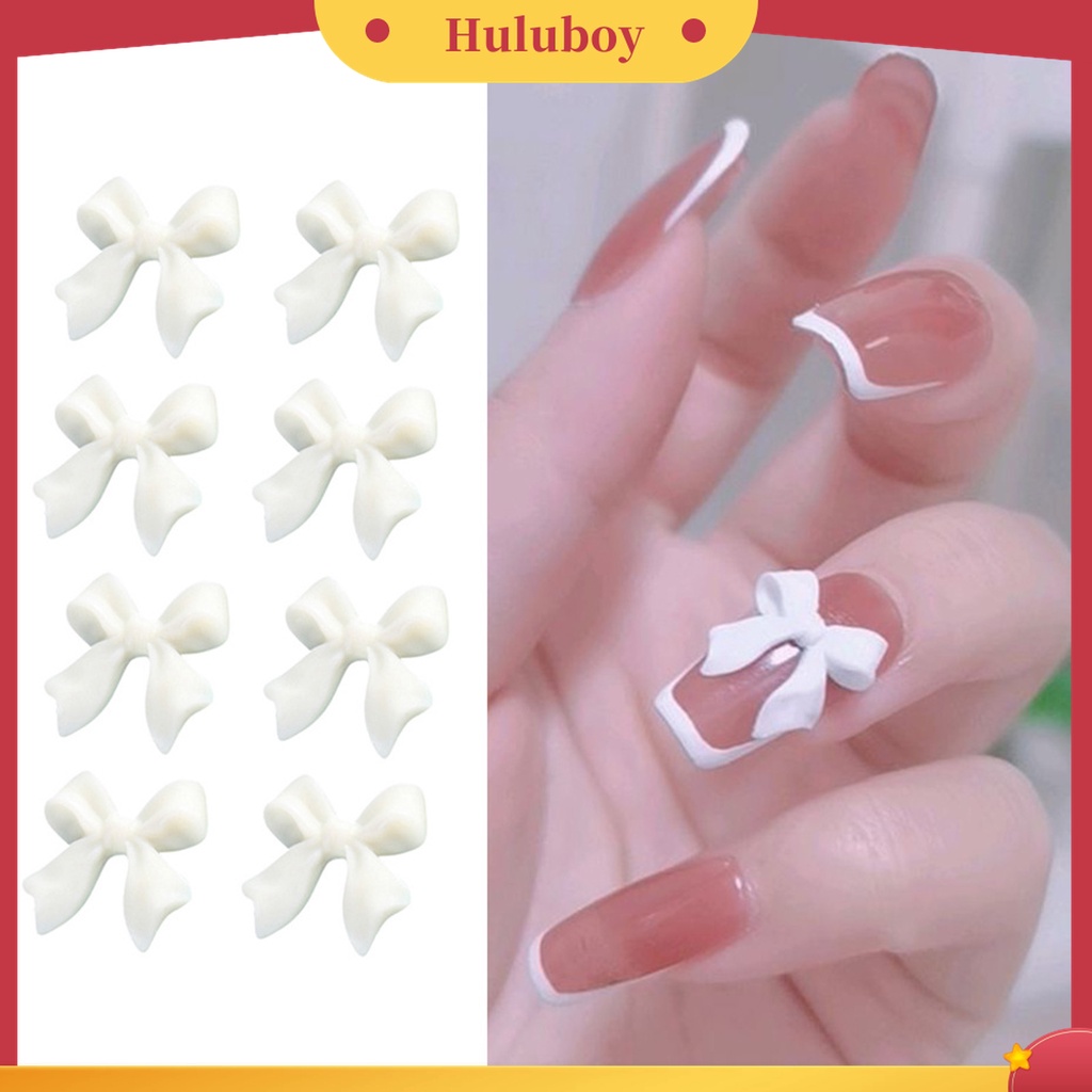 Huluboy Huluboy♡ 20pcs / Set Ornamen Pita 3D Efek Frosted Bahan Resin Warna-Warni Untuk Dekorasi Nail Art