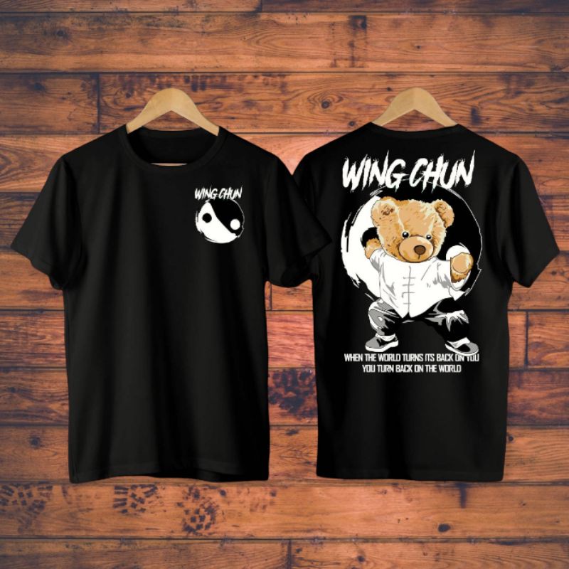 FC - KAOS OVERSIZE WING CHUN // KOAS SABLON BEAR KEREN T- shirt