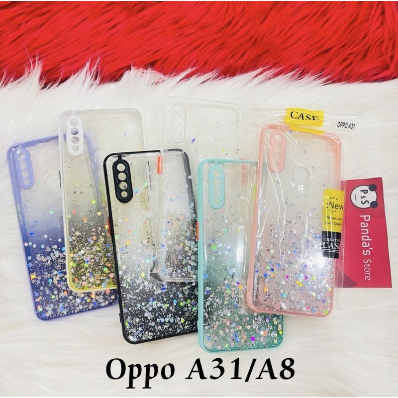 Glitter Case Oppo A31(2020) / A8(2020) Funny Color Dengan Pelindung Kamera (PsS)