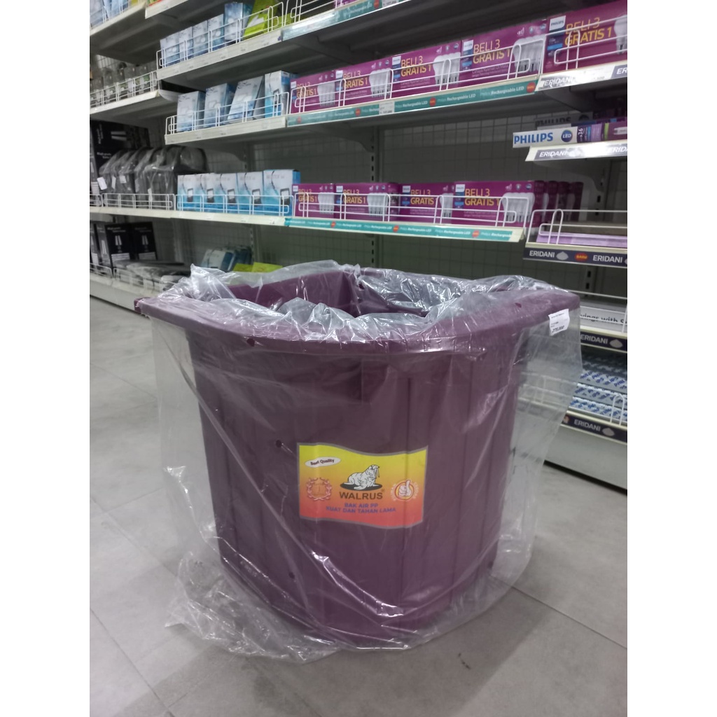 Bak Air Walrus Sudut Kamar Mandi Maroon 120L