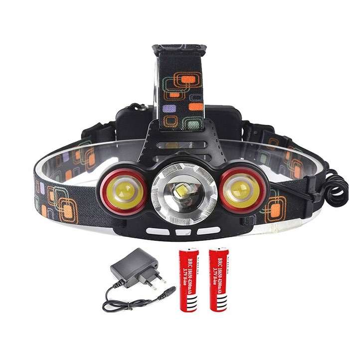 Head lamp - Senter Kepala 3 Mata LED Headlight rechargeable