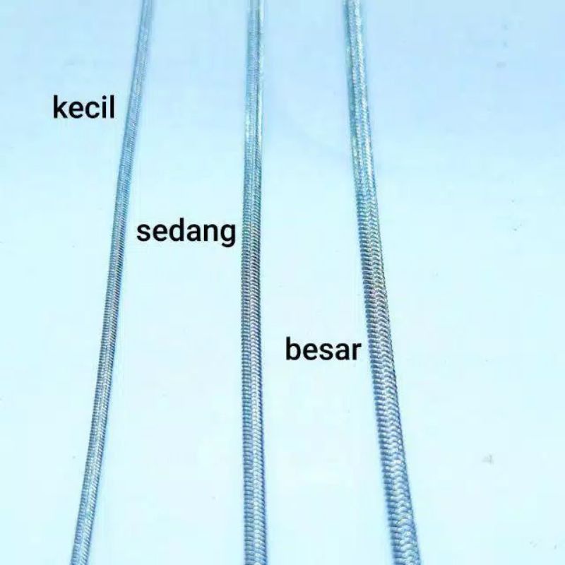 KALUNG TITANIUM PRIA WANITA PIPIH silver perak tidak berkarat