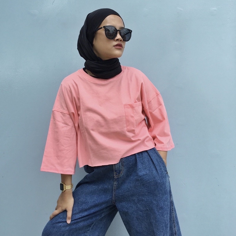 MakeGrosir - KAOS OVERSIZE CROP VAREL / CROP TOP