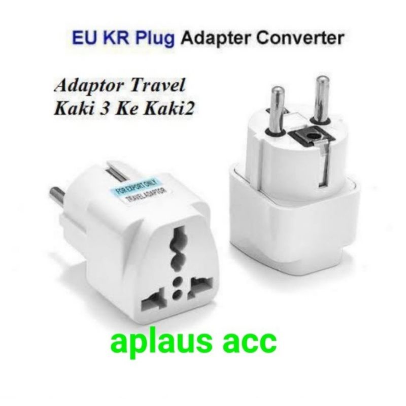 Over Steker Sambungan Adaptor Kaki 3 ke 2 Traver Adapter Universal