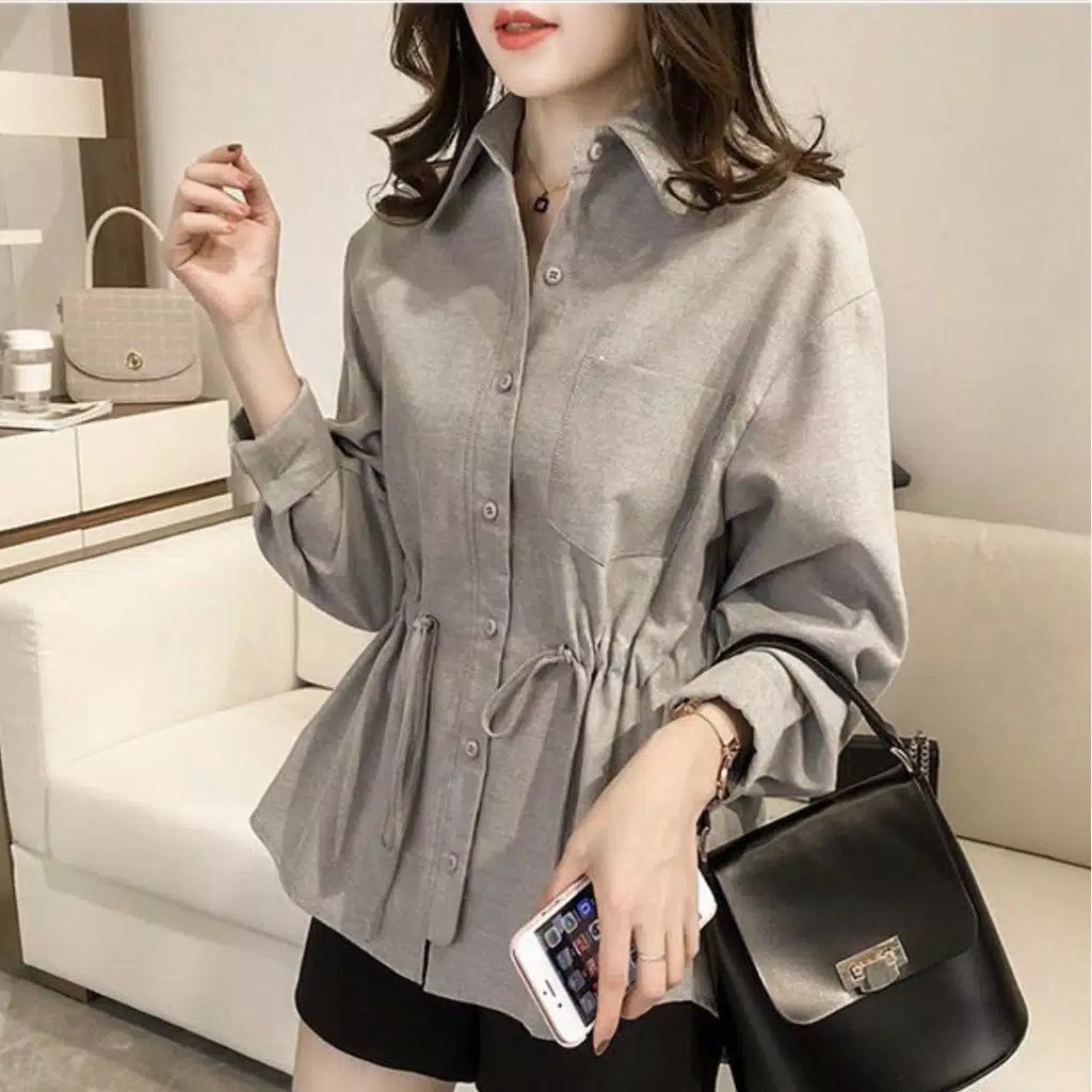 ISYA SHIRT /ATASAN WANITA / BLOUSE KEKINIAN / KEMEJA TALI SERUT