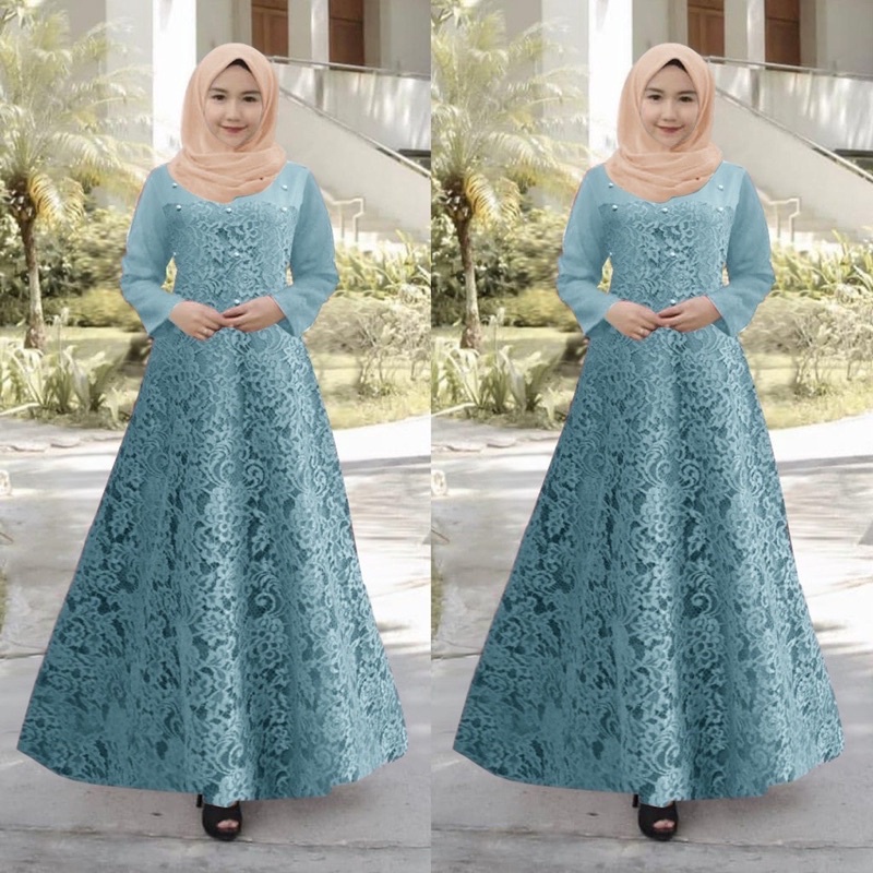baju gamis wanita dress muslim terbaru GAMIS MAXI GUCHIKA (SIZE SM, L, XL,XXL) BRUKAT TIMBUL TULANG 