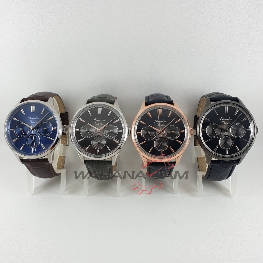 Alexandre Christie AC 6569 MF / Jam Tangan Pria AC6569 Tali Kulit Leather Klasik Alexander Cowok Ori