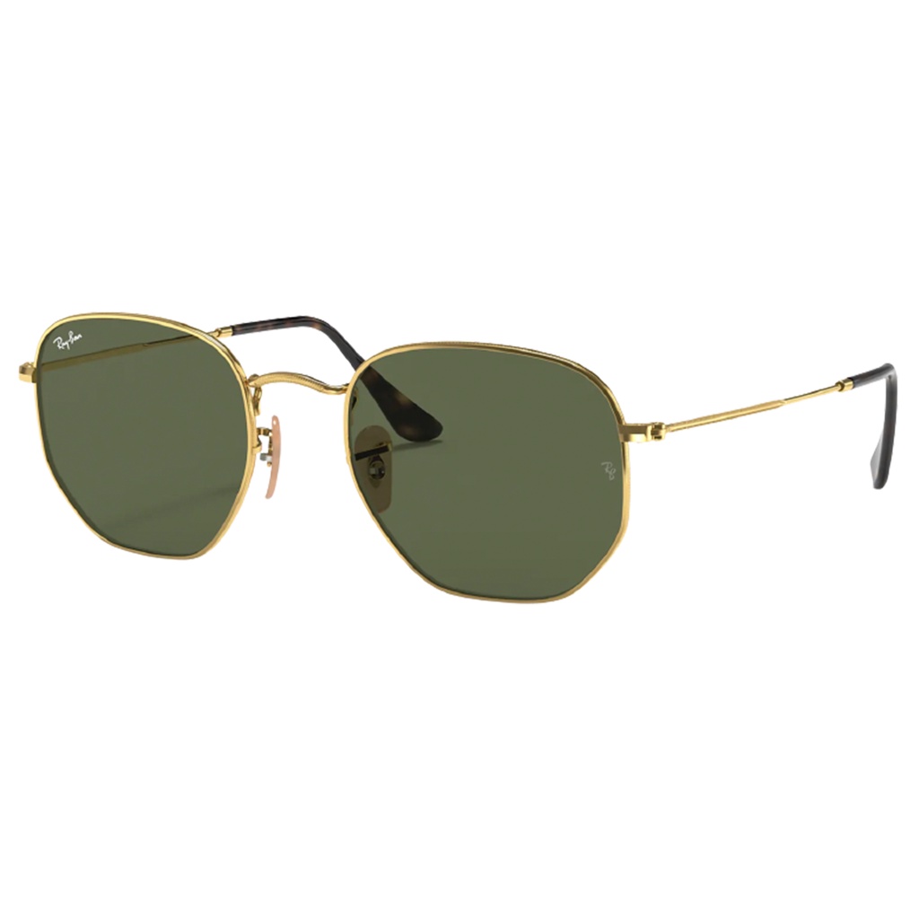 Ray-Ban Sunglass Hexagonal RB 3548N 001 54 Gold w/ Green Classic G-15