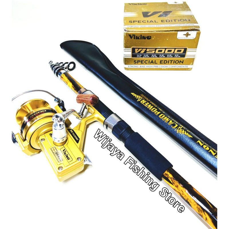 Set Joran Pancing Xenon Camo Power 210 240 270 300 360 dan Reel Viking Special Edition Vi 3000 5000 