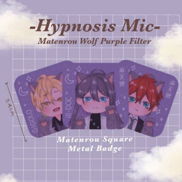 Hypnosis Mic Matenrou Doppo, Jakurai, Hifumi Square Metal Badge/Pin