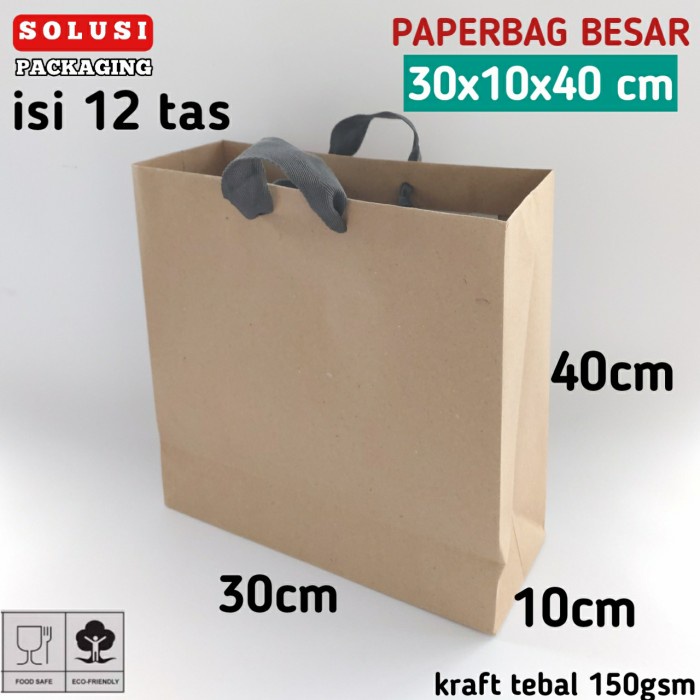 

[DISKON] isi 12 paperbag besar 30x10x40 / tas belanja / tas kertas shopping bag GRATIS ONGKIR