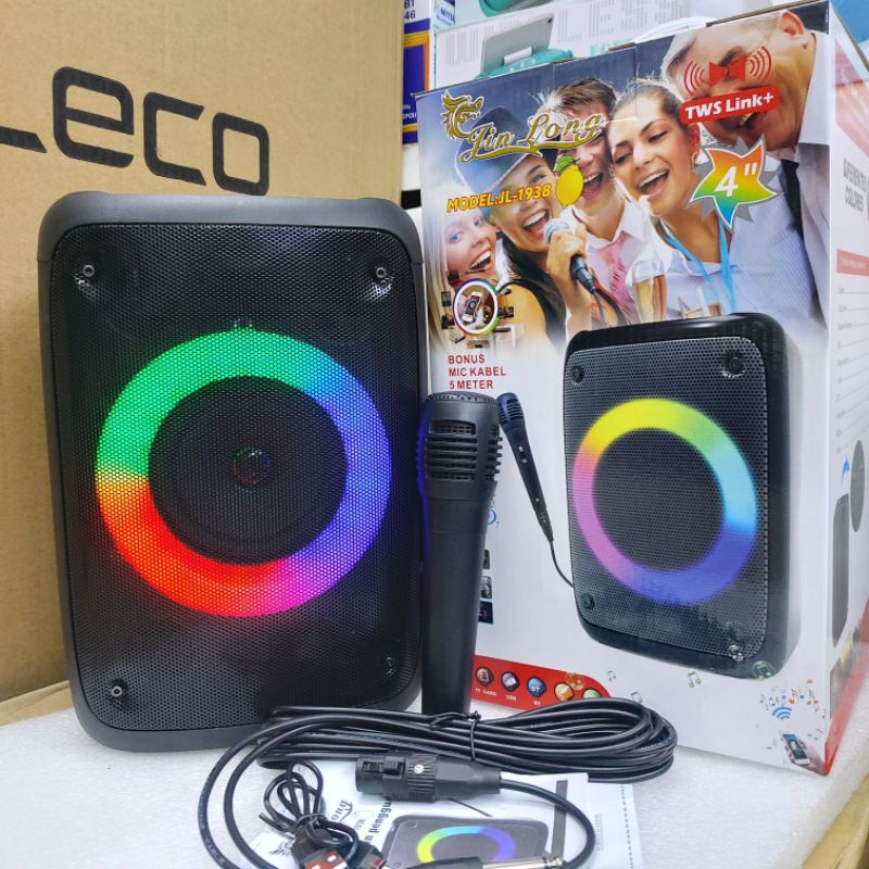 Speaker Bluetooth Karaoke Super Bass Jin Long Jl-1938 Fre Mic
