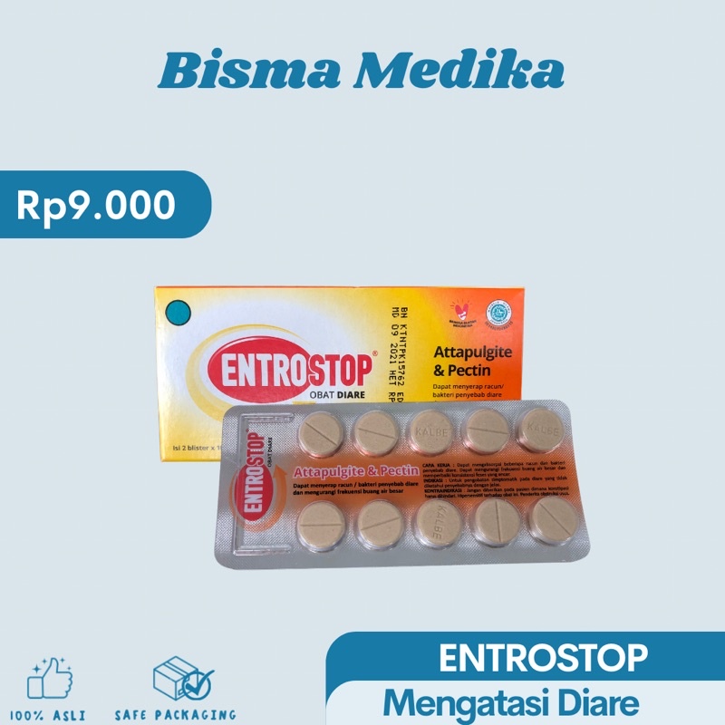 Entrostop Tablet STRIP/ Obat Diare Tablet/ Mengatasi Sakit Diare/ Obat Murus/ Obat Mencret/ Obat Sak