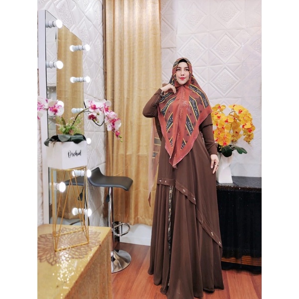READY BUSANA/GAMIS SET SYARI DRESS ALAYA VOL 4 PRINT YS PREMIUM By Yodizein Syari Original