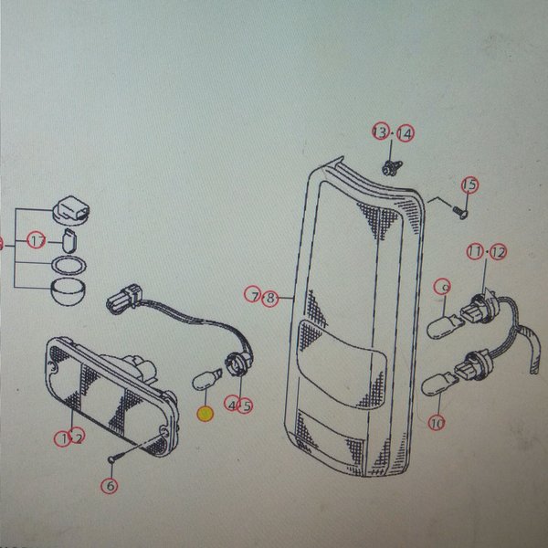 bohlam lampu belakang suzuki jimny  seri  12v 16wat