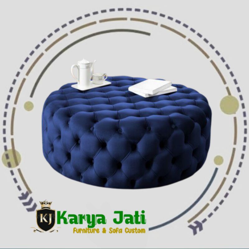 Round Bench Sofa Ottoman Stool Stool Besar Modern Stool Santai Stool Santuy Stool Mewah stool sofa, 