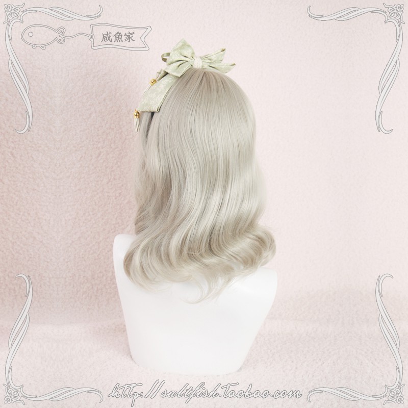 LOL-135 wig rambut palsu daily lolita korea jepang kpop gray linen