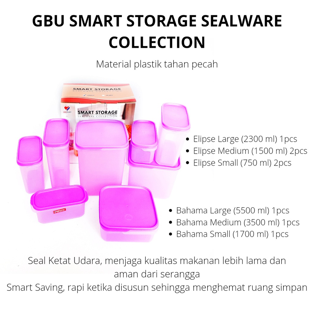 SMART STORAGE SEALWARE COLLECTION TOPLES KUE TOPLES MAKANAN TOPLES SET PLASTIK SEALWARE SMART STORAG