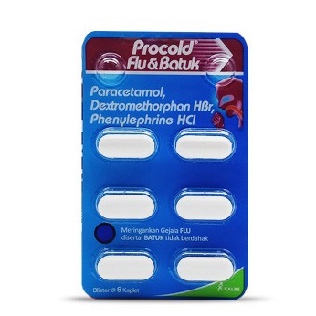 PROCOLD FLU &amp; BATUK Strip - Obat Flu Batuk Demam Sakit Kepala Pilek 6 Tablet