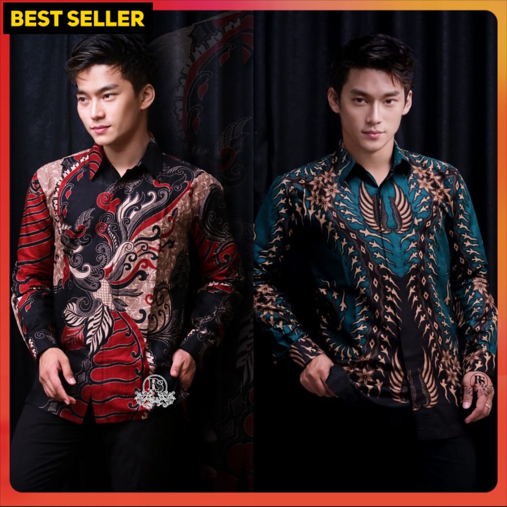 Batik Pria Lengan Panjang BATIK NAKULA HRB026 motif KERATONAN Kode 002 size M L XL XXL Reguler