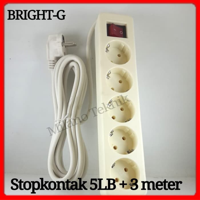 Stopkontak 5 LB + 3 meter Socket ON OFF Terminal kabel stop kontak