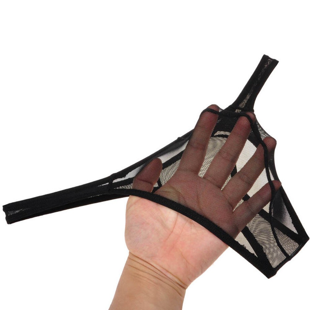 Men Mesh Transparent Underwear Gay Mens Thongs Sexy G-strings Bikini Gay Seduction Lingerie Jockstra